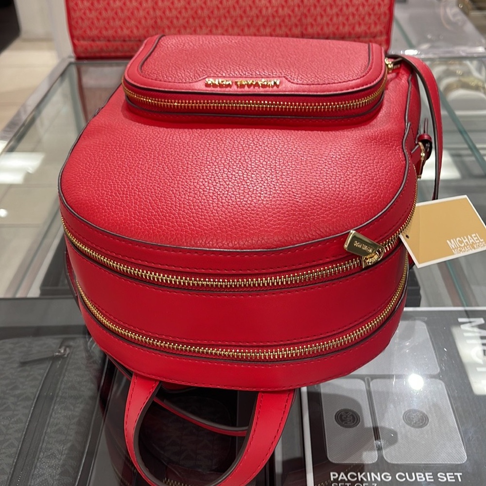 Michael Kors Jaycee Medium Pebbled Leather Backpack
Bright Red
NWT - Picture 7 of 16
